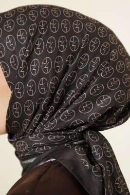 MK Desen Soft Eşarp Koyu Antrasit - Başörtüsü