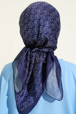 MK Desen Soft Eşarp Lacivert - Başörtüsü