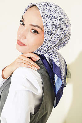 MK Desen Soft Eşarp Saks - Başörtüsü