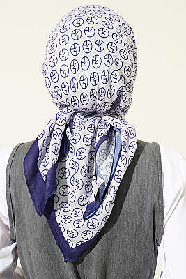 MK Desen Soft Eşarp Saks - Başörtüsü