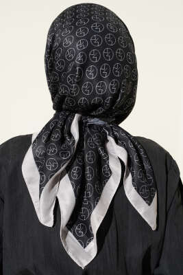 MK Desen Soft Eşarp Siyah Taş - Başörtüsü