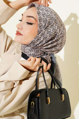 MK Desen Soft Eşarp Siyah Vizon - Yılın Fırsatı