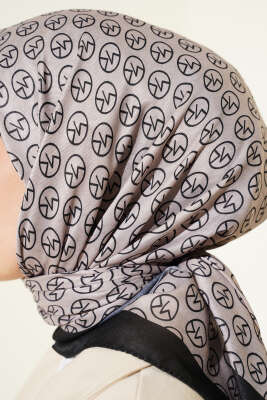 MK Desen Soft Eşarp Siyah Vizon - Yılın Fırsatı