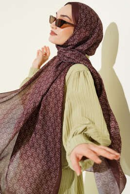 MK Desen Soft Şal Acı Kahve 