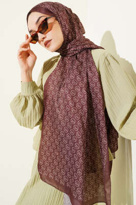 MK Desen Soft Şal Acı Kahve - Başörtüsü