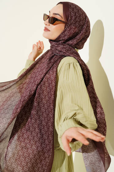 MK Desen Soft Şal Acı Kahve - Yılın Fırsatı