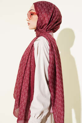 MK Desen Soft Şal Bordo - Başörtüsü