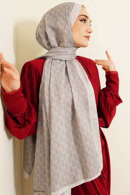 MK Desen Soft Şal Gri - Başörtüsü