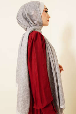 MK Desen Soft Şal Gri - Başörtüsü