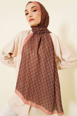 MK Desen Soft Şal Kahve - Başörtüsü