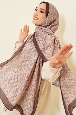 MK Desen Soft Şal Kahve Bej - MODA KAŞMİR