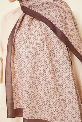 MK Desen Soft Şal Kahve Bej - Başörtüsü