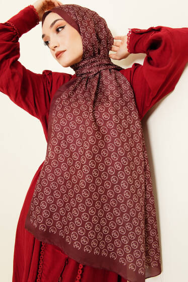 MK Desen Soft Şal Kestane - Başörtüsü