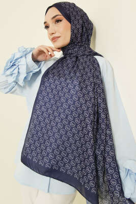 MK Desen Soft Şal Lacivert - Başörtüsü