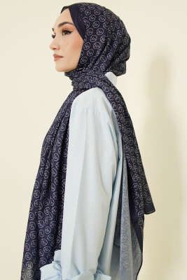 MK Desen Soft Şal Lacivert - Başörtüsü