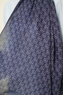 MK Desen Soft Şal Lacivert - Başörtüsü