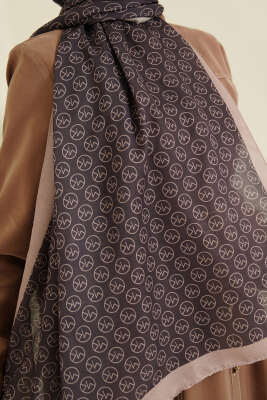 MK Desen Soft Şal Mor Bej - Başörtüsü