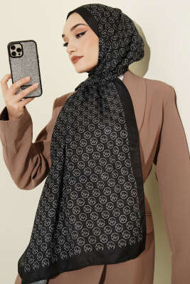 MK Desen Soft Şal Siyah 