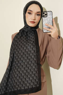 MK Desen Soft Şal Siyah - Başörtüsü