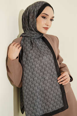 MK Desen Soft Şal Siyah Füme - Başörtüsü