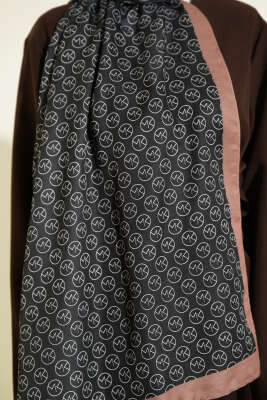 MK Desen Soft Şal Siyah Kahve - Başörtüsü