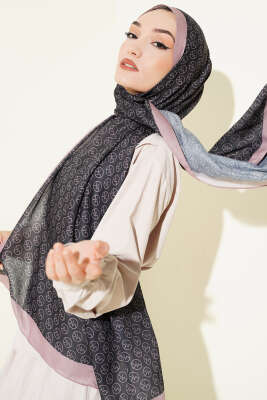 MK Desen Soft Şal Siyah Vizon 