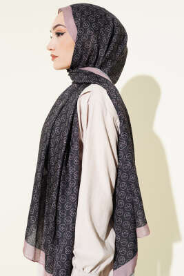 MK Desen Soft Şal Siyah Vizon - Başörtüsü