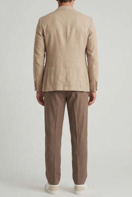 Modal Çizgili Bol Erkek Pantolon Kahve - Erkek Pantolon