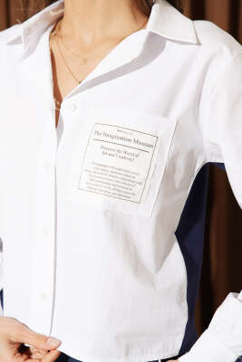 Modal Garnili Cepli Crop Gömlek Lacivert - Kadın Giyim Modelleri