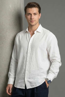 Modal Kumaş Erkek Gömlek Beyaz - FRESHMAN