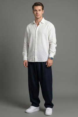 Modal Kumaş Erkek Gömlek Beyaz - Erkek Gömlek