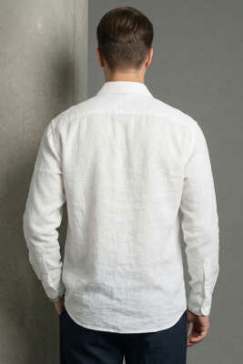 Modal Kumaş Erkek Gömlek Beyaz - Erkek Gömlek