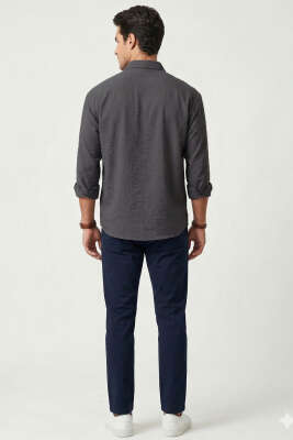 Modal Kumaş Erkek Gömlek Füme - Erkek Gömlek