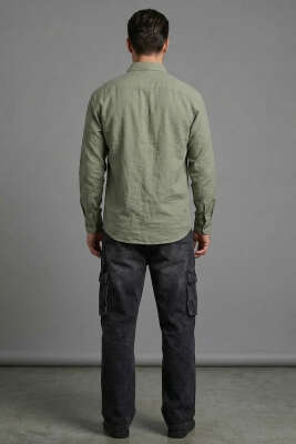 Modal Kumaş Erkek Gömlek Haki - Erkek Gömlek