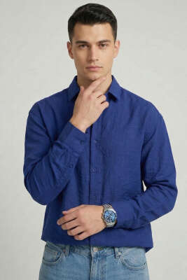 Modal Kumaş Erkek Gömlek Lacivert - FRESHMAN