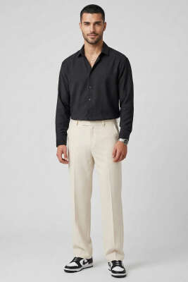 Modal Kumaş Erkek Gömlek Siyah - Erkek Gömlek