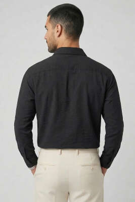 Modal Kumaş Erkek Gömlek Siyah - Erkek Gömlek