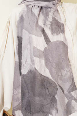 Modern Floral Desen Bambu Kraş Şal Taş - Başörtüsü