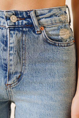 Mom Dar Paça Kesik Pantolon Kar Orta - Kadın Giyim Modelleri