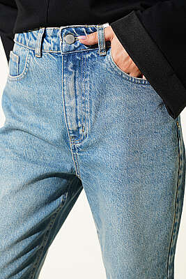 Mom Fit Kot Pantolon Tintli - Pantolon