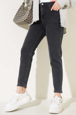 Mom Friend Düz Jean Pantolon Füme - 300-500 TL Ürünler