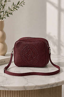 Monogram Çapraz Askılı Çanta Bordo 