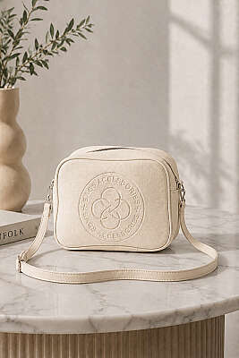 Monogram Çapraz Askılı Çanta Krem 