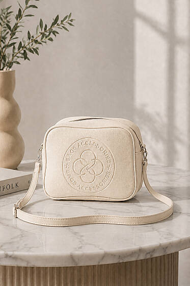 Monogram Çapraz Askılı Çanta Krem - Kol Çantası