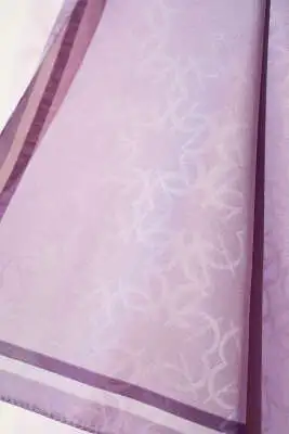 Monogram Desen Şerit Geçişli Şal Açık Lila - Başörtüsü