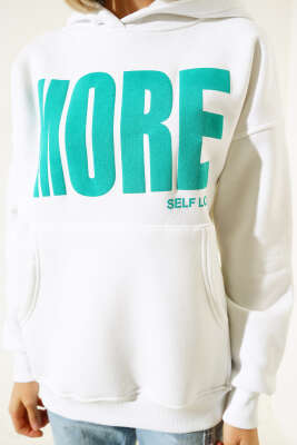 More Baskılı Şardonlu Sweatshirt Ekru - Kadın Giyim Modelleri