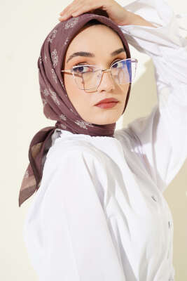 Motifli Modal Eşarp Kahve 