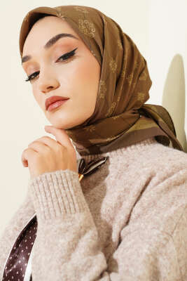 Motifli Modal Eşarp Latte - VERTU (NYD TEKSTİL)