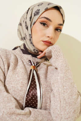 Motifli Modal Eşarp Nefti - Başörtüsü