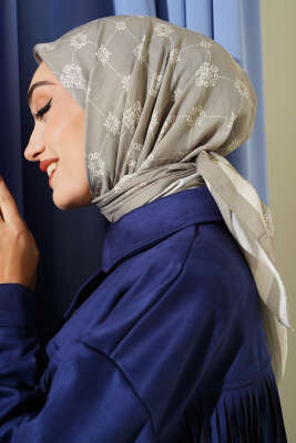 Motifli Modal Eşarp Taş - Başörtüsü
